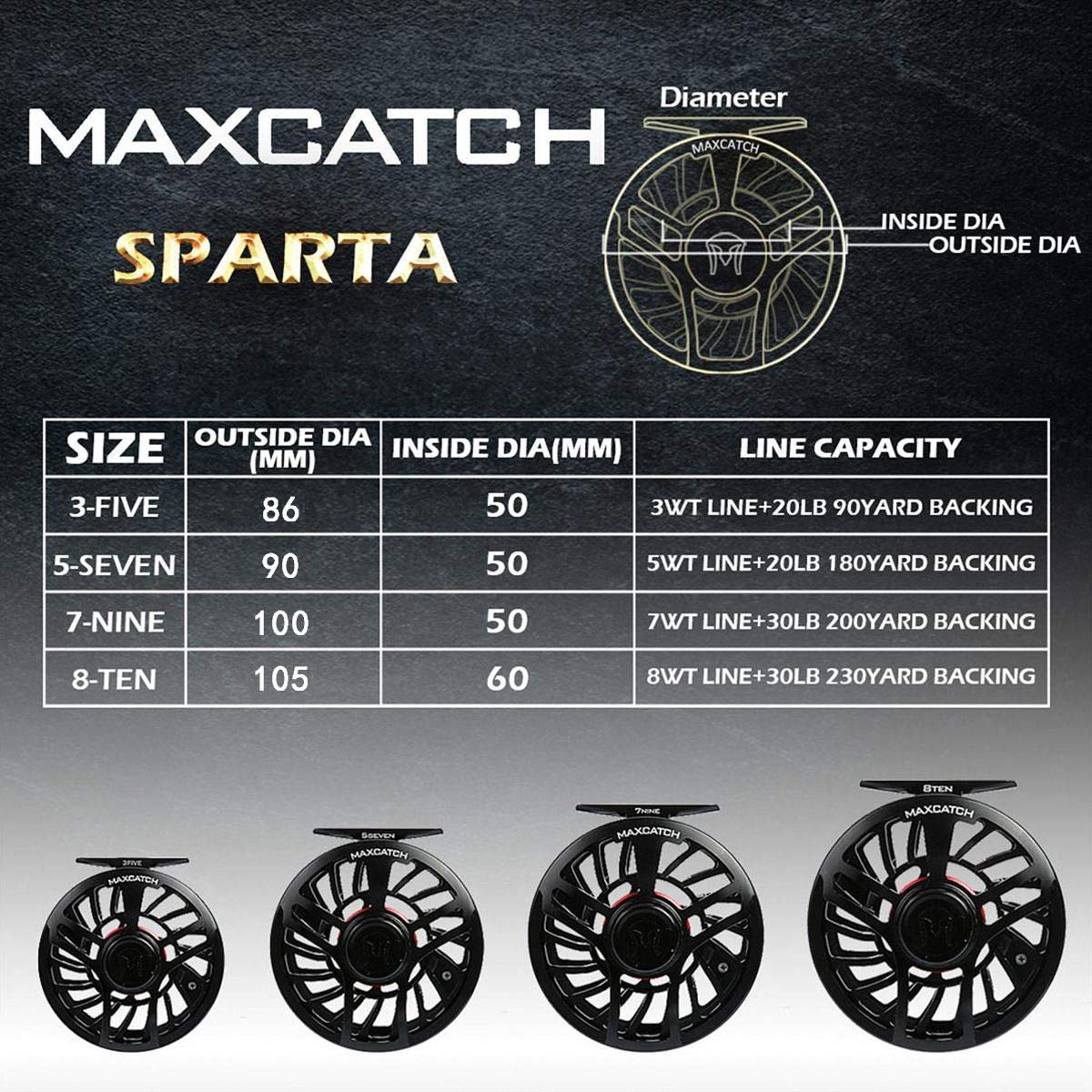 M MAXIMUMCATCH Maxcatch Sparta Fly Reel Fully Sealed Lightweight